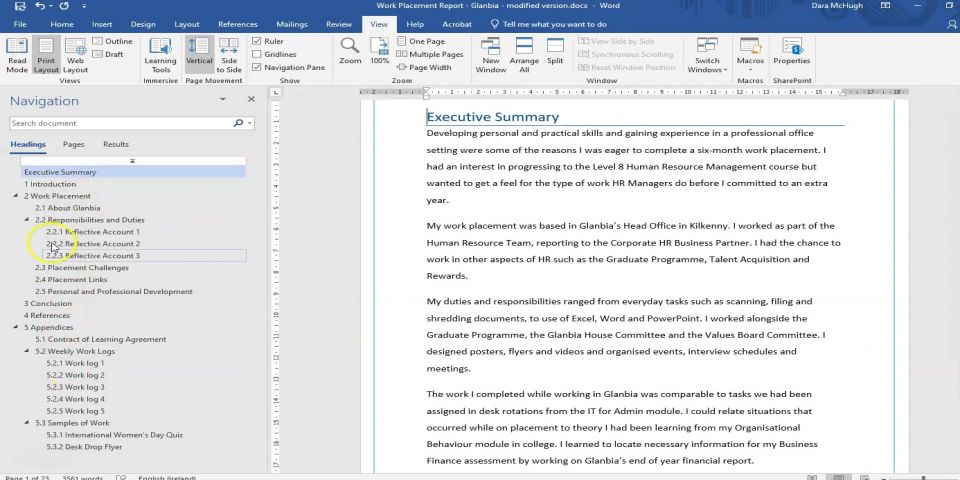 Sample Work Placement Report - Glanbia | media.heanet.ie